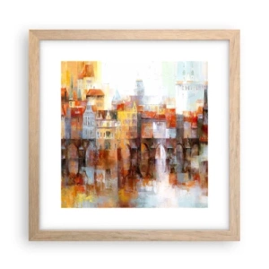 Pôster com moldura de carvalho claro - Debaixo da ponte também é bonito - 30x30 cm