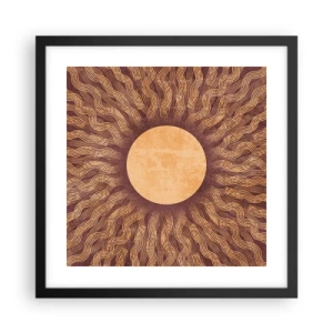 Pôster com moldura preta - Ícone do sol - 40x40 cm