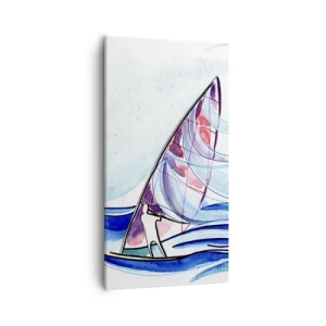 Quadro em tela - Com o vento no ritmo das ondas - 55x100 cm