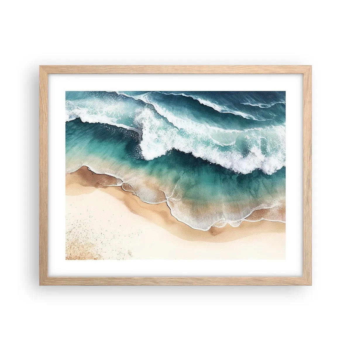 Pôster com moldura de carvalho claro - O eterno encontro - 50x40 cm