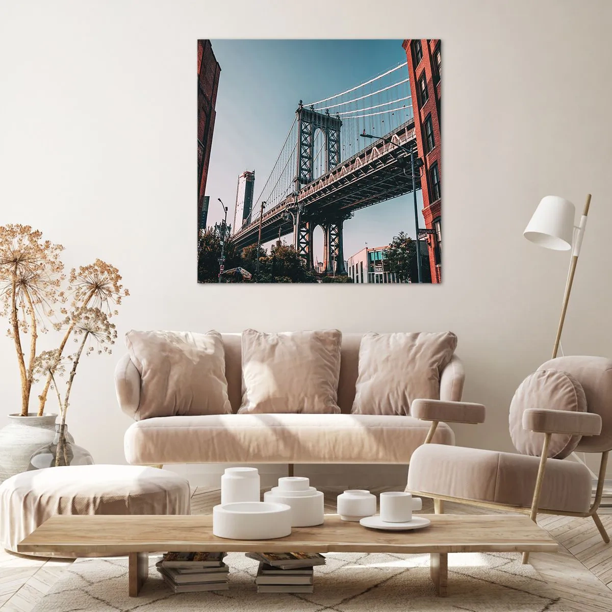 Quadro em tela - Sobre as ondas da cidade - 70x70 cm