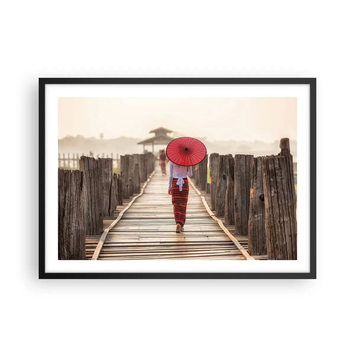 Pôster com moldura preta - Na ponte velha - 70x50 cm