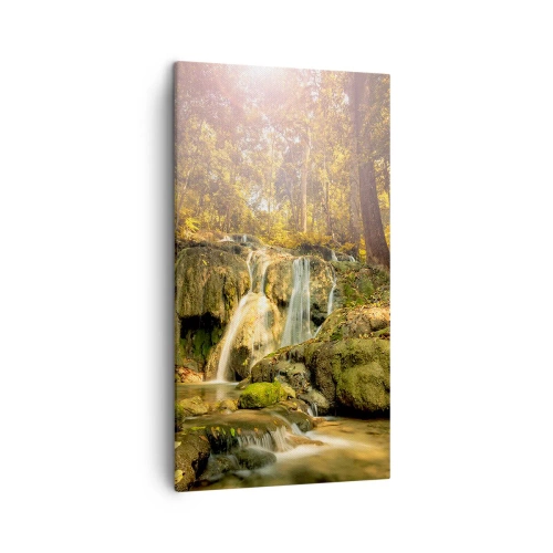 Quadro em tela - Cascata na floresta - 45x80 cm