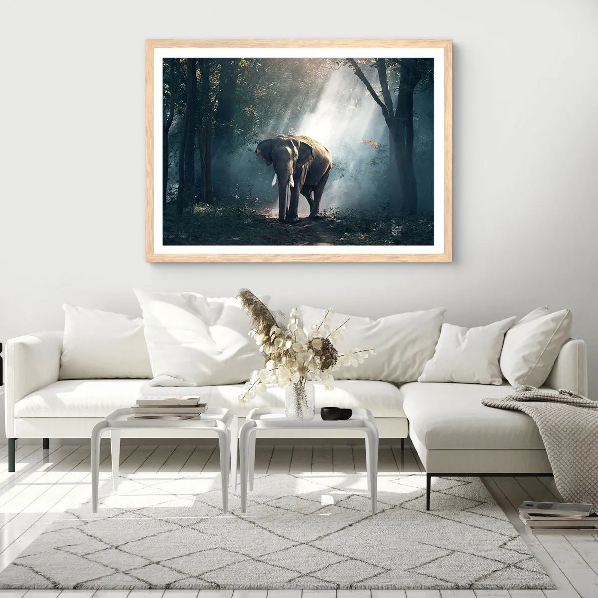 Pôster com moldura de carvalho claro - Um passeio descontraído - 70x50 cm