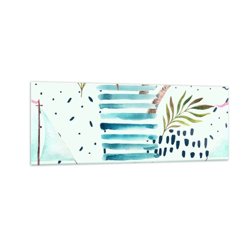 Quadro em vidro - Férias sob as palmeiras - 140x50 cm