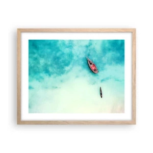 Pôster com moldura de carvalho claro - As praias de Zanzibar - 50x40 cm