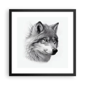 Pôster com moldura preta - Alfa – sem dúvida - 40x40 cm