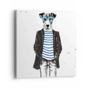 Quadro em tela - O charme do cão - 30x30 cm