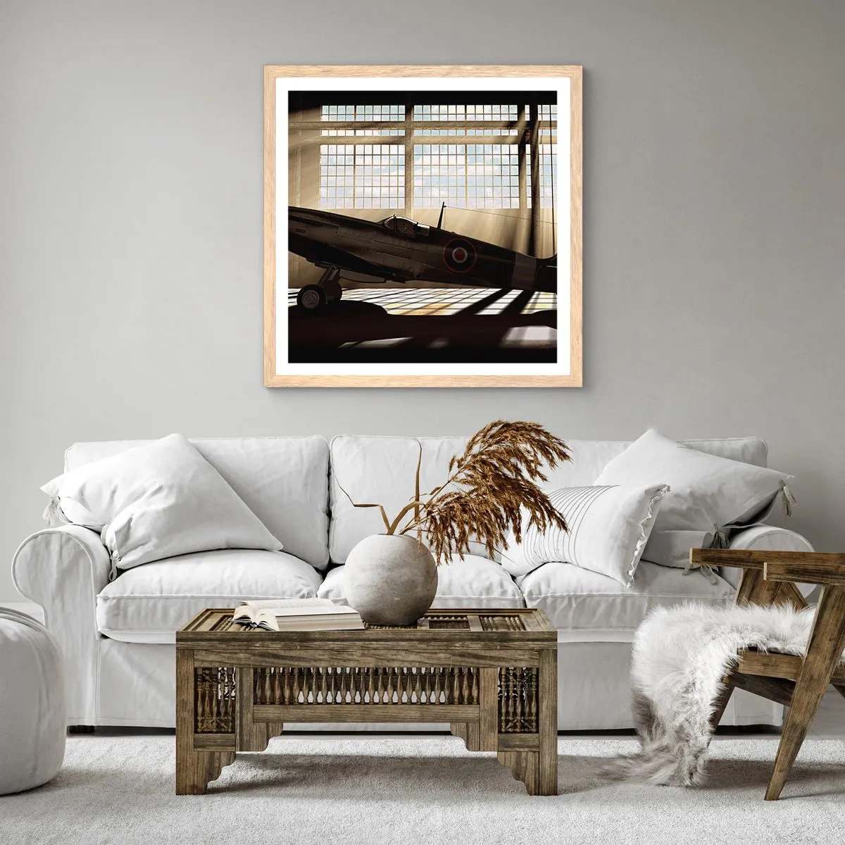 Pôster com moldura de carvalho claro - Descanso do guerreiro - 30x30 cm