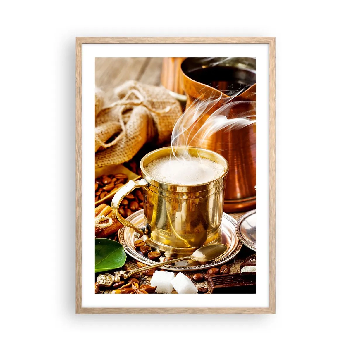 Pôster com moldura de carvalho claro - Bons dias! - 50x70 cm