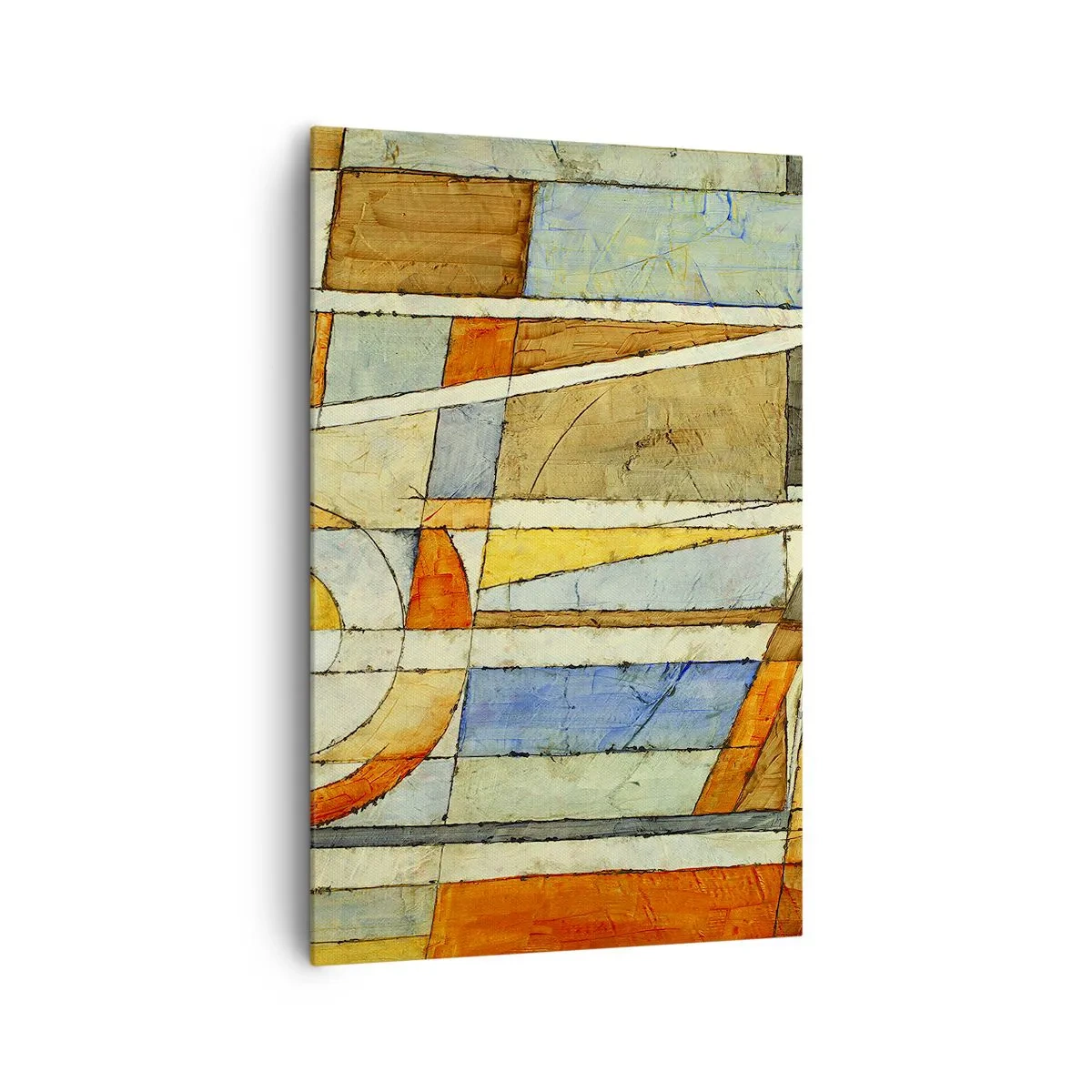 Quadro em tela - Cubismo em construção - 80x120 cm