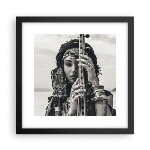 Pôster com moldura preta - A própria música oriental - 30x30 cm