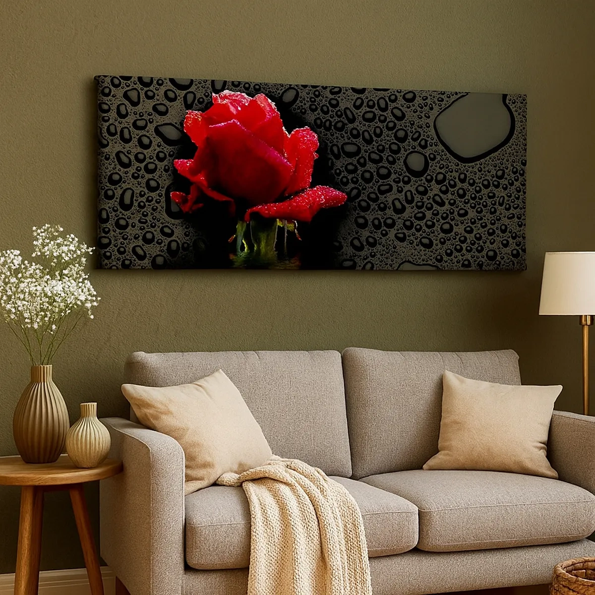 Quadro em tela - Vermelho e preto - 30x30 cm