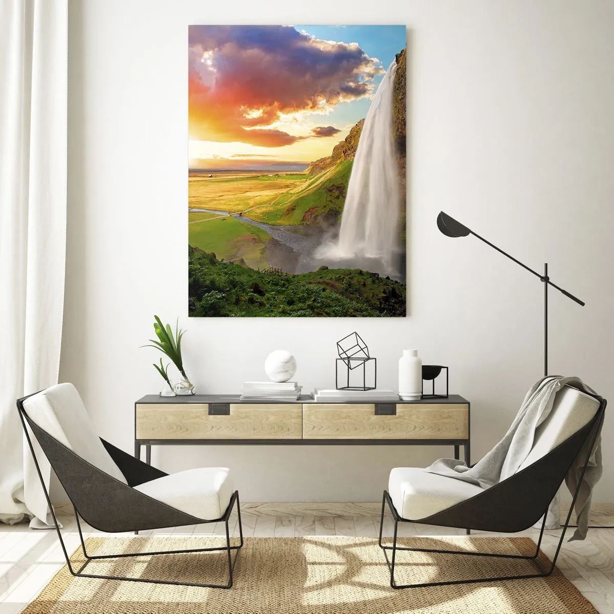 Quadro em vidro - A plenitude do Verão islandês - 80x120 cm
