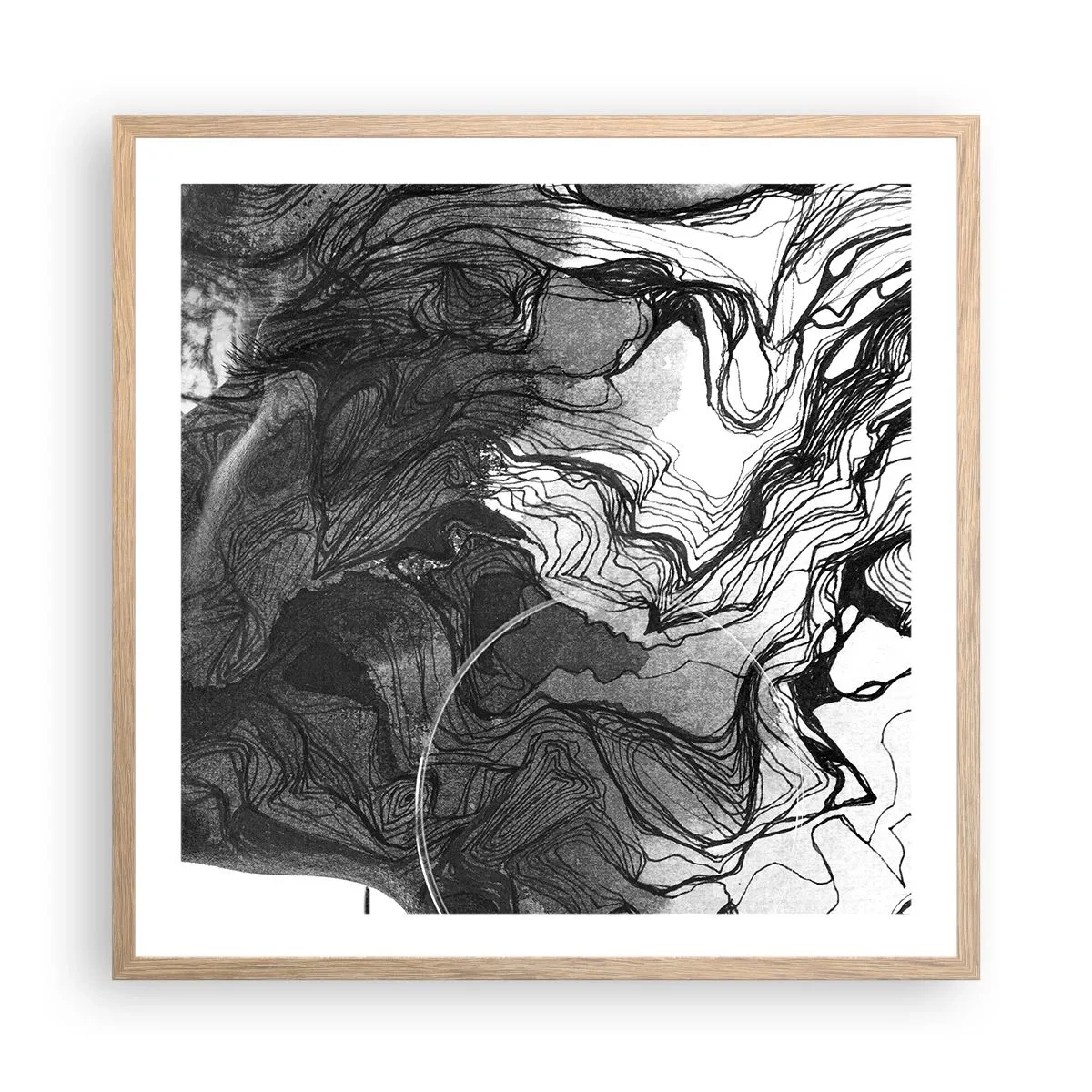 Pôster com moldura de carvalho claro - Entrelaçados em sonhos - 60x60 cm