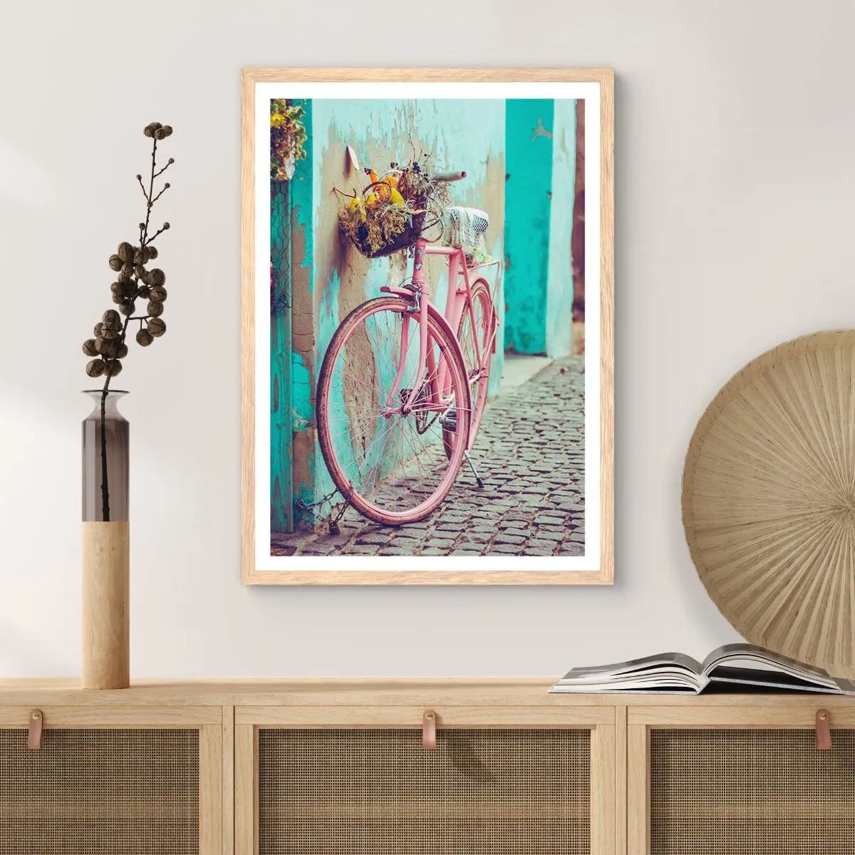 Pôster com moldura de carvalho claro - Volto logo - 70x100 cm