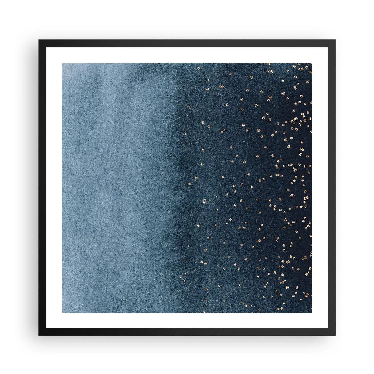 Pôster com moldura preta - Composição – fases azuis - 60x60 cm