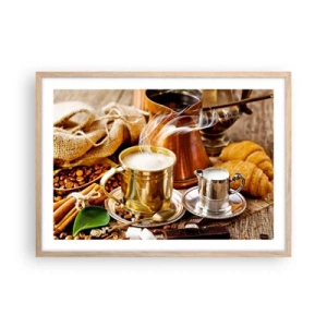 Pôster com moldura de carvalho claro - Bons dias! - 70x50 cm