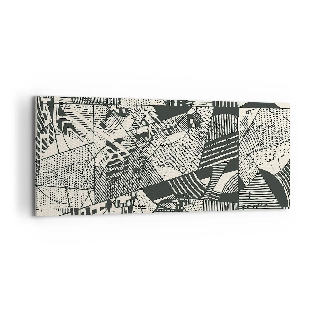 Quadro em tela - A dinâmica do presente - 120x50 cm