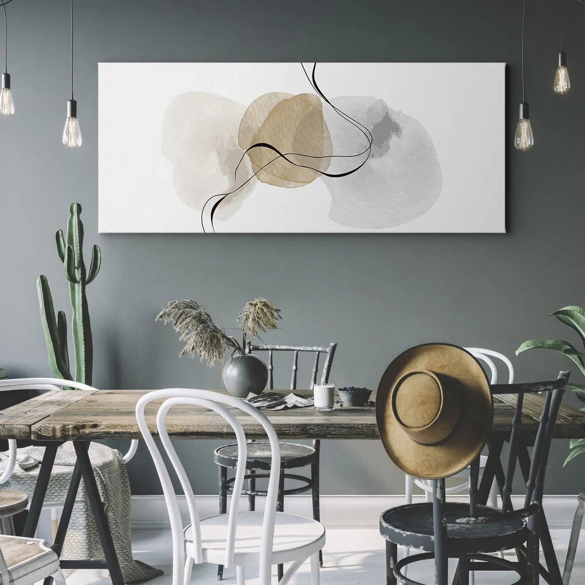 Quadro em tela - Contas ao vento - 160x50 cm