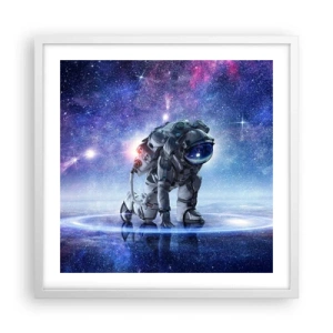 Pôster em moldura branca - Céu estrelado acima de mim - 50x50 cm