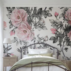 Papel de Parede Premium Sand - Perder-se nas rosas - Flores, Rosa, Jardim - 100x70 cm