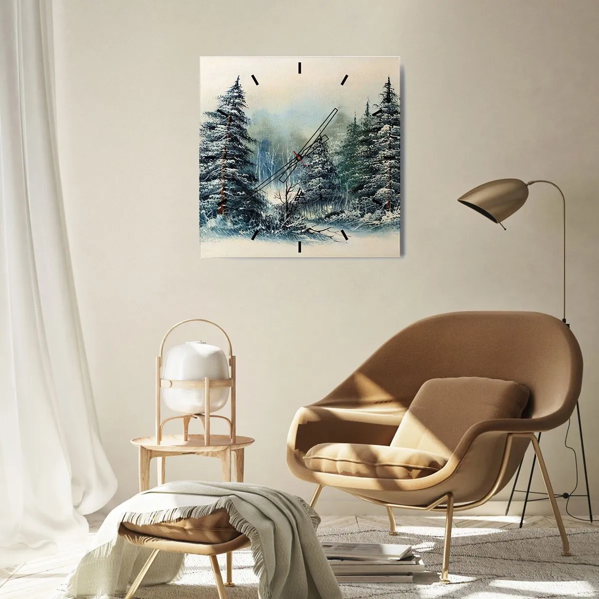 Relógio de parede - Relógio em vidro - Prontas para o Natal - 30x30 cm