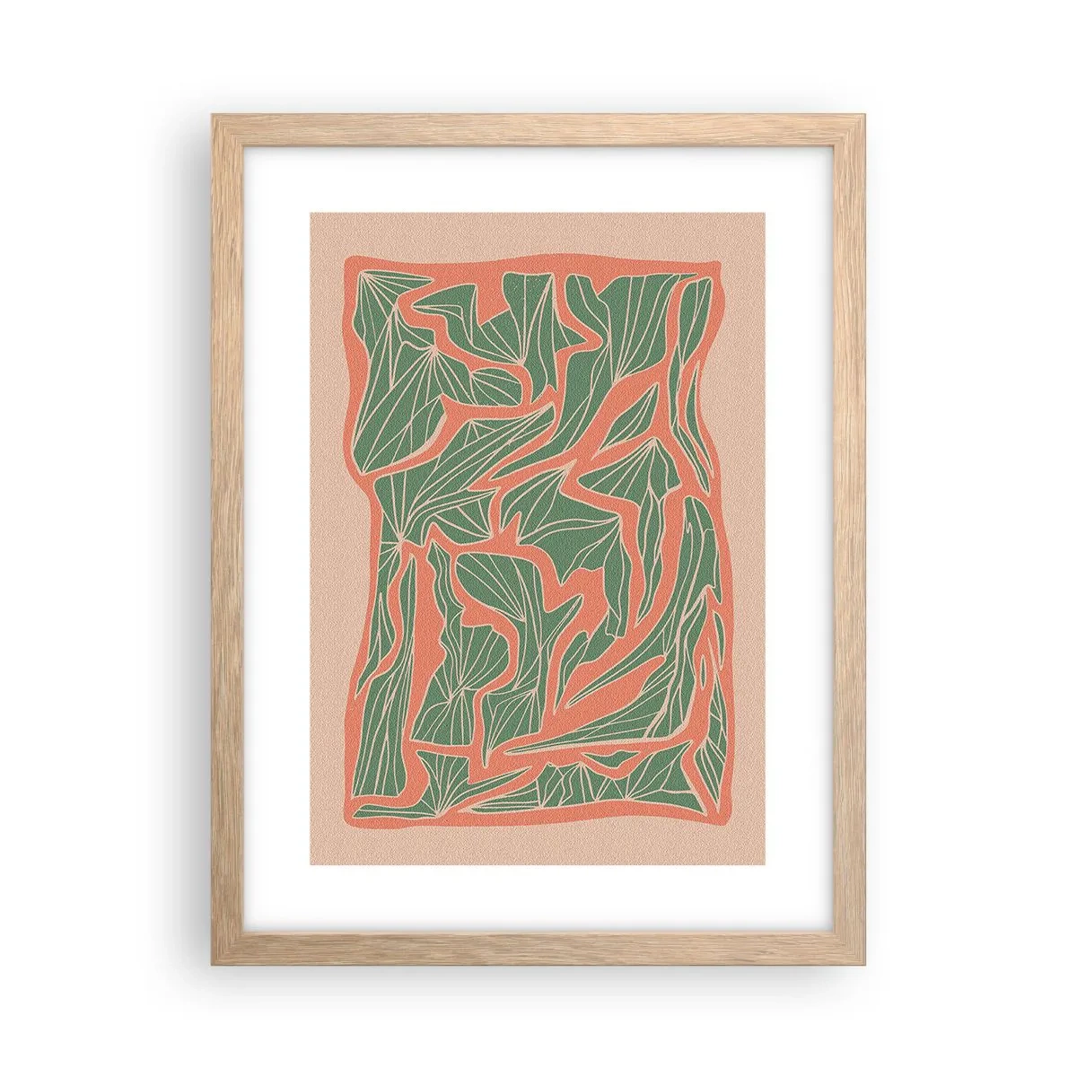 Pôster com moldura de carvalho claro - A luta entre coral e vegetação - 30x40 cm