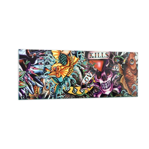 Quadro em vidro - O sonho do tatuador - 140x50 cm