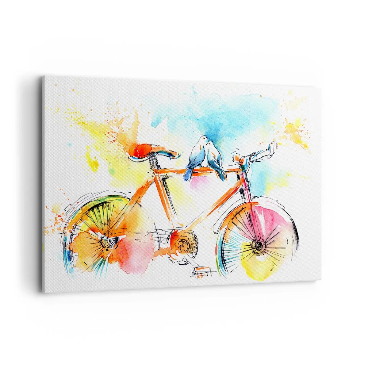Quadro em tela - A dois na bicicleta - 120x80 cm