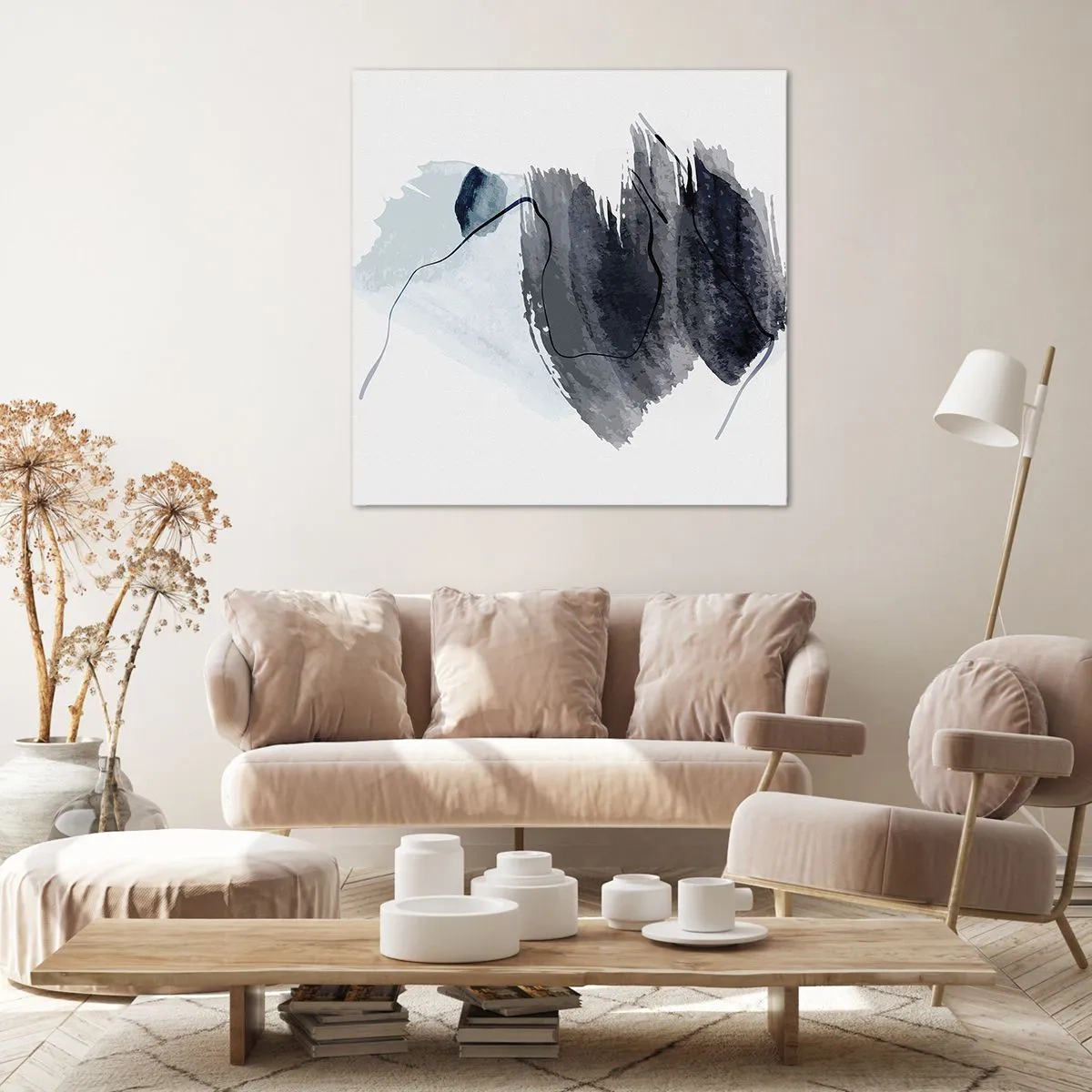 Quadro em tela - Intensidade e movimento - 40x40 cm