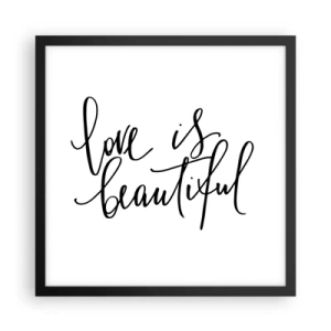 Pôster com moldura preta - Leia e repita - 40x40 cm