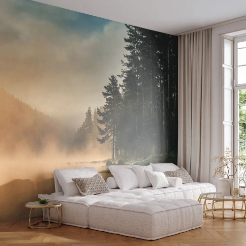 Papel de Parede Premium Sand - O nascimento do dia - Paisagem, Lago, Floresta - 100x70 cm