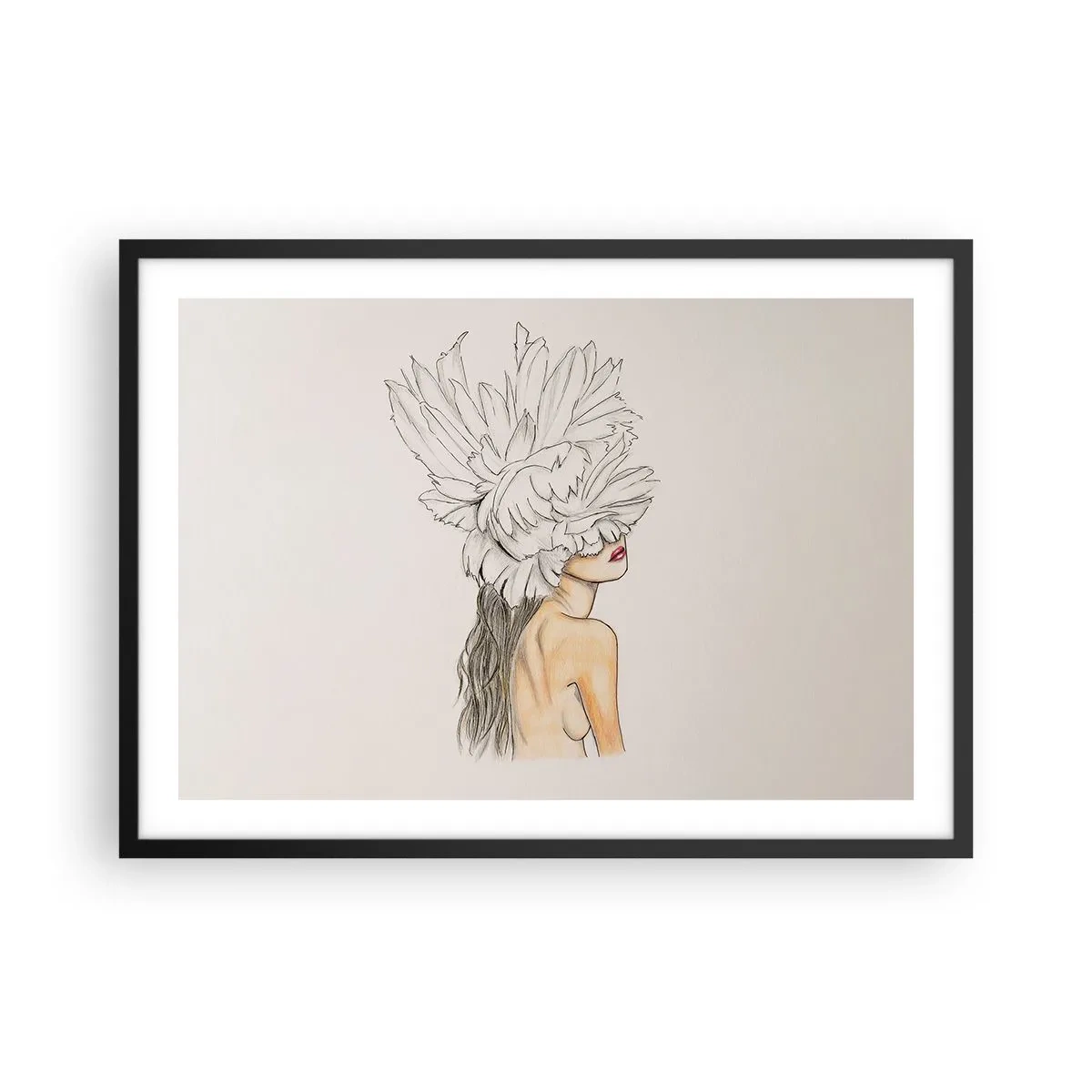 Pôster com moldura preta - Beleza coroada - 70x50 cm