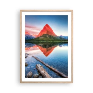 Pôster com moldura de carvalho claro - Calor e frio - 50x70 cm