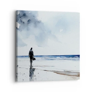 Quadro em tela - Conversa com o mar - 30x30 cm