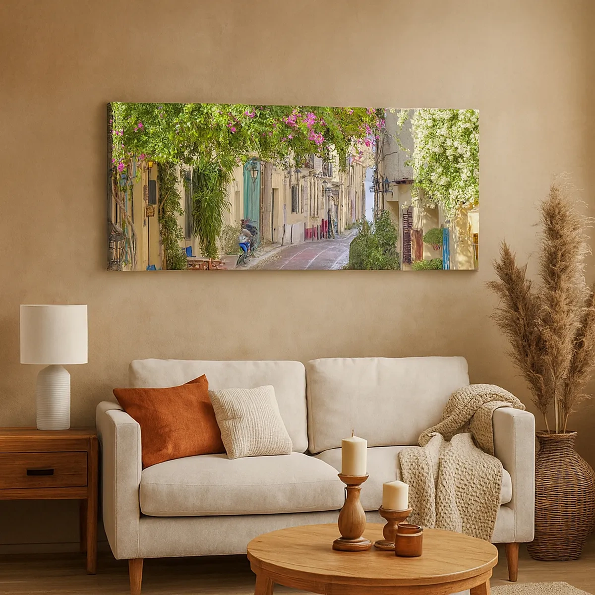 Quadro em tela - Beco florido - 30x30 cm