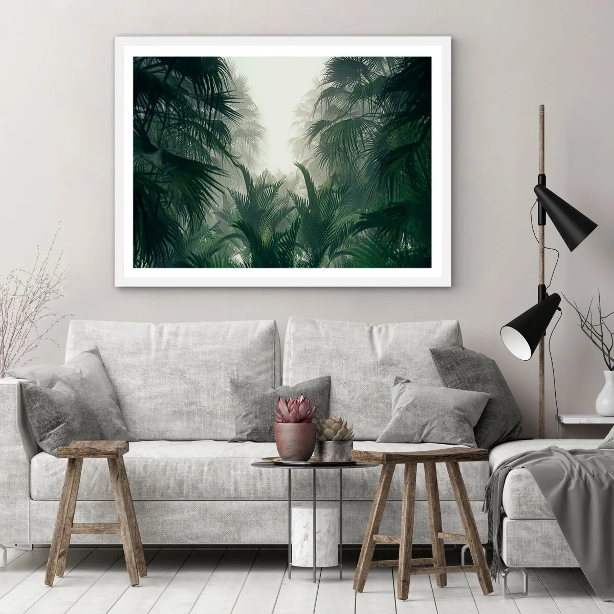 Pôster em moldura branca - Mistério tropical - 40x30 cm