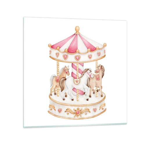 Quadro em vidro - O doce mundo da infância - 50x50 cm