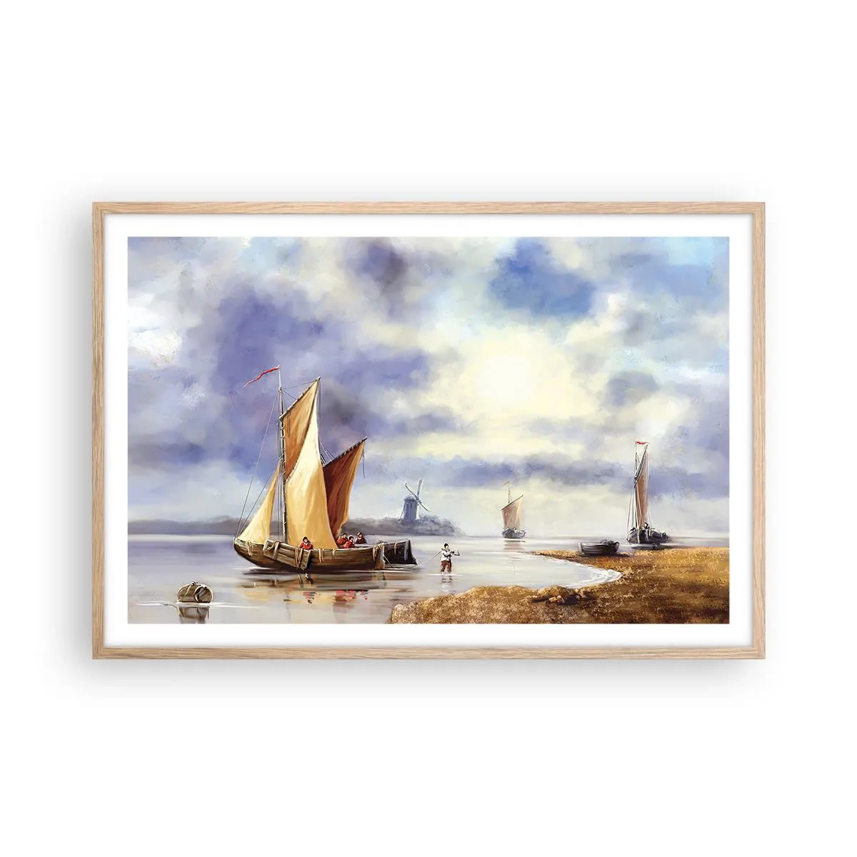 Pôster com moldura de carvalho claro - O regresso dos marinheiros - 91x61 cm