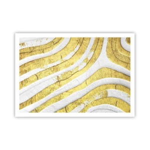 Pôster - Composição a branco e ouro - 100x70 cm