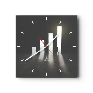Relógio de parede - Relógio em vidro - Sucesso – impressão - 30x30 cm