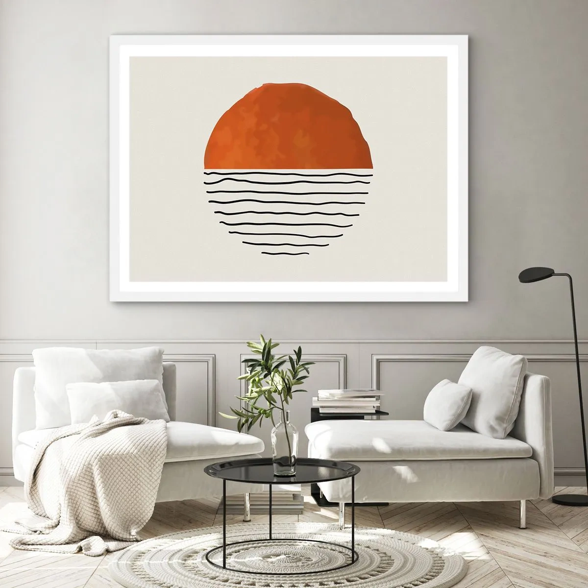 Pôster em moldura branca - No clima japonês - 100x70 cm