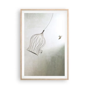 Pôster com moldura de carvalho claro - Enfim a liberdade - 61x91 cm