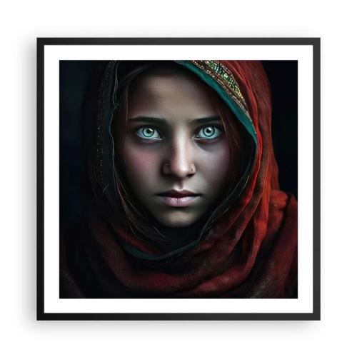 Pôster com moldura preta - Princesa oriental - 60x60 cm