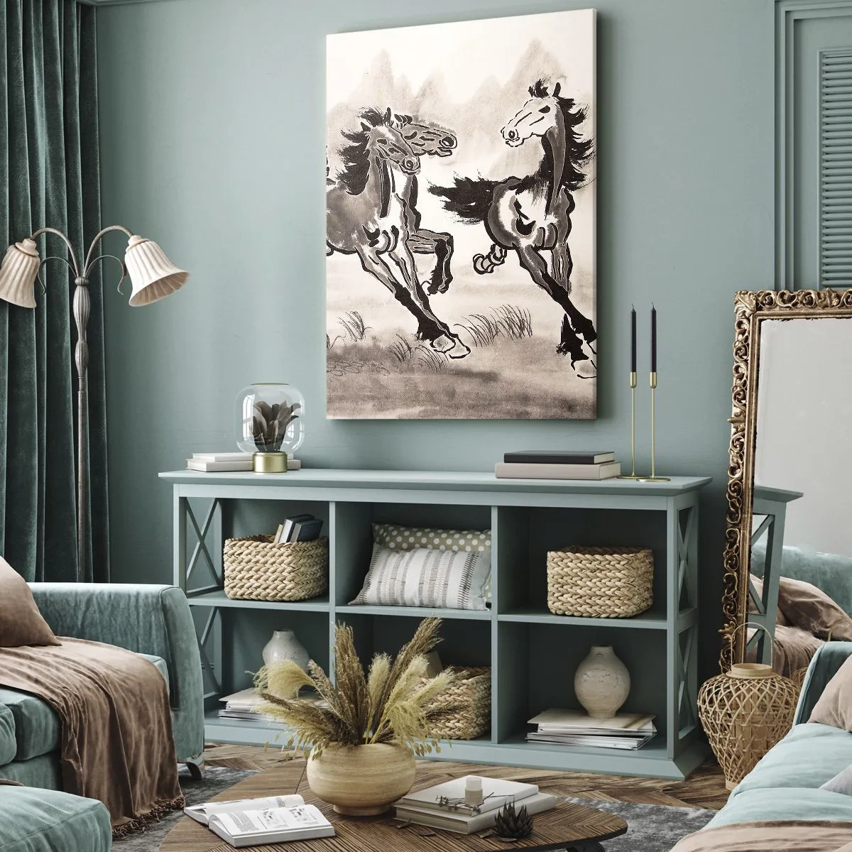 Quadro em tela - Num galope alegre - 50x70 cm