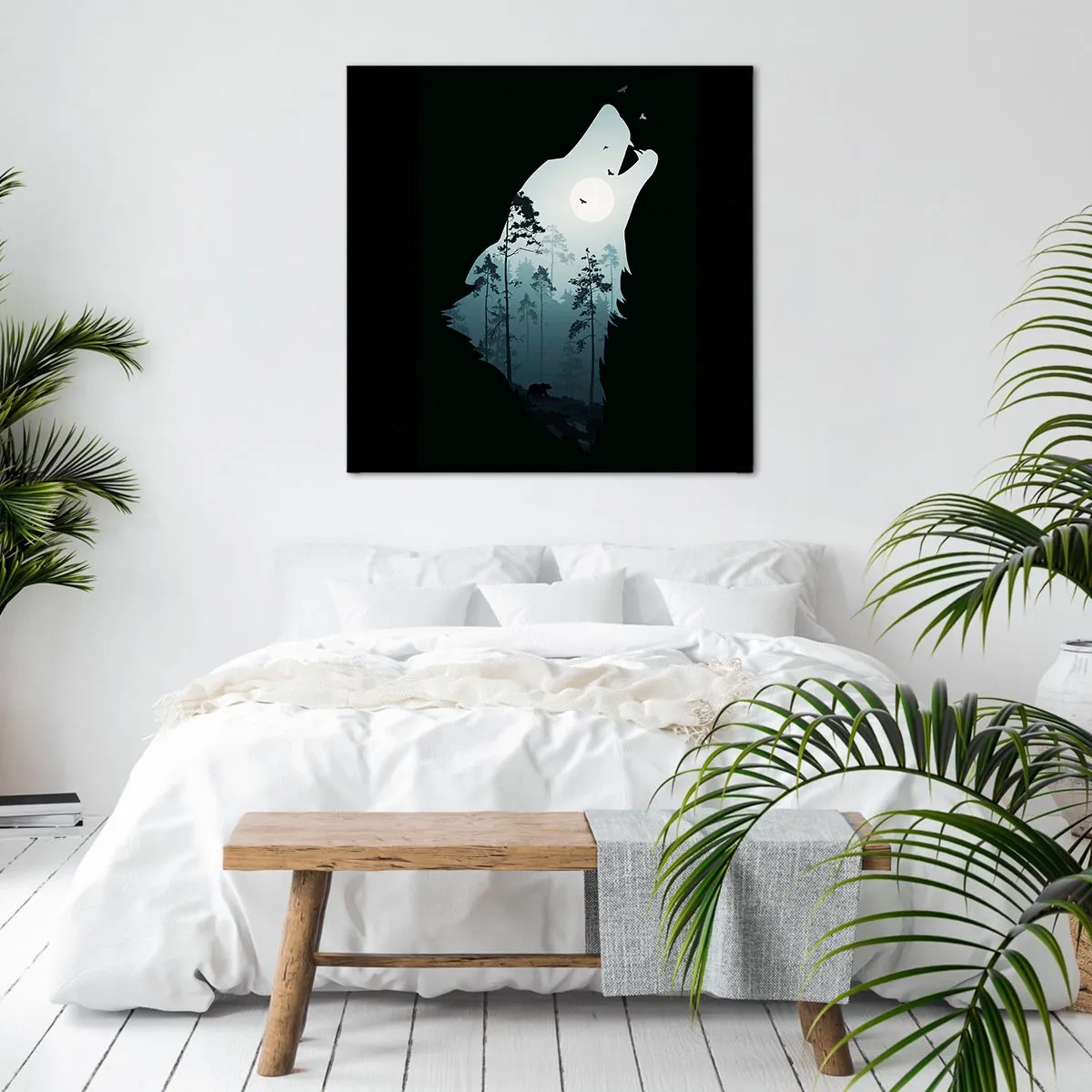 Quadro em tela - A voz da noite da floresta - 30x30 cm