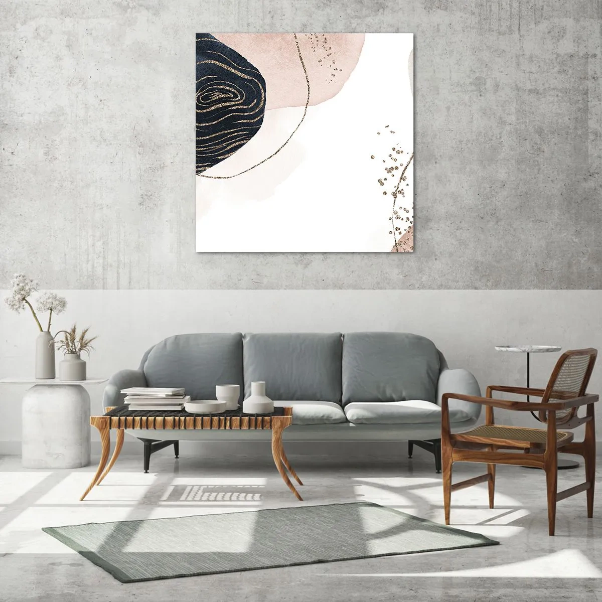 Quadro em vidro - Tudo flui - 70x70 cm