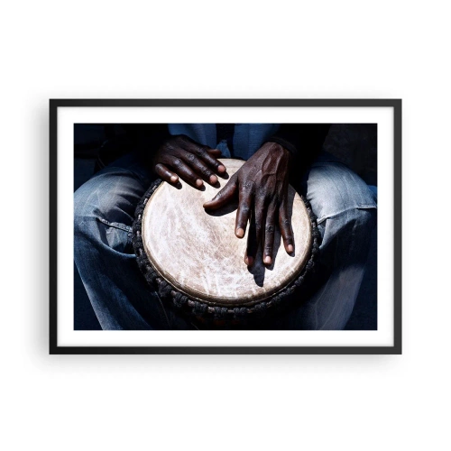 Pôster com moldura preta - Viva no seu próprio ritmo - 70x50 cm