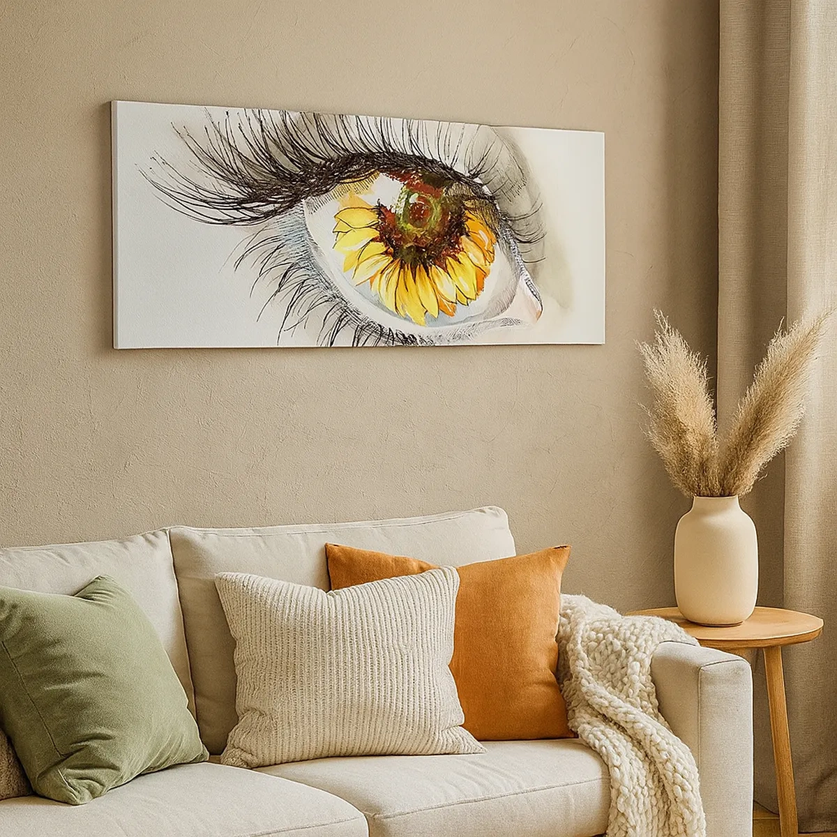 Quadro em tela - Um olhar tão quente como o verão - 30x30 cm